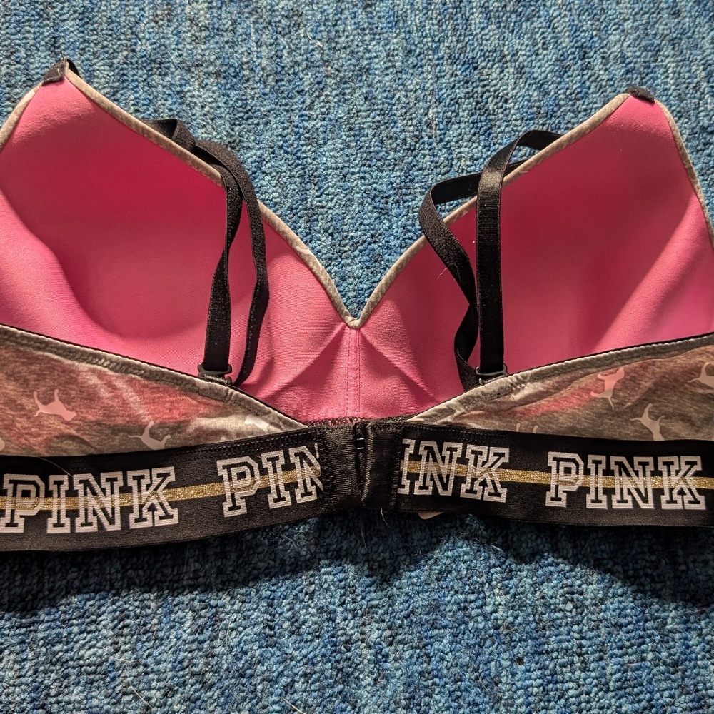 VICTORIA'S SECRET PINK WEAR EVERYWHERE LIGHTLY LINED WIRELESS BRA 34C GRAY - Picture 2 of 4